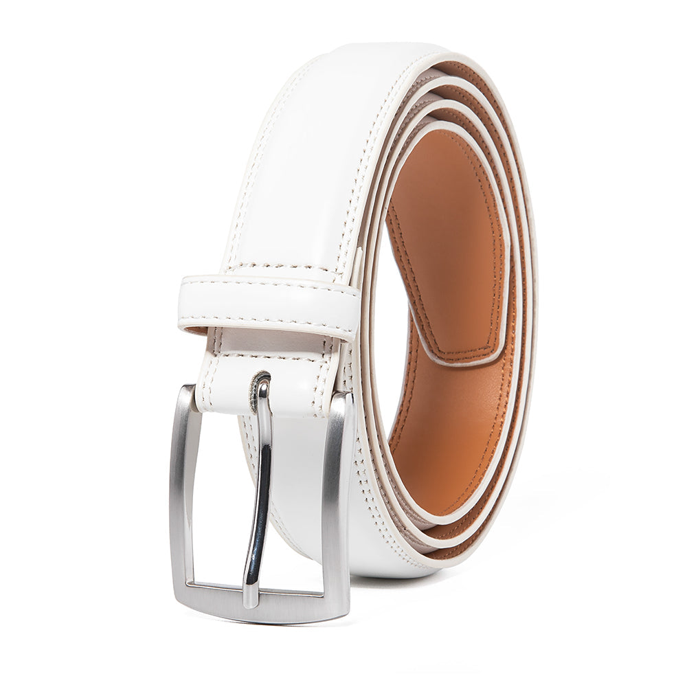 Premium Leather Belt - White