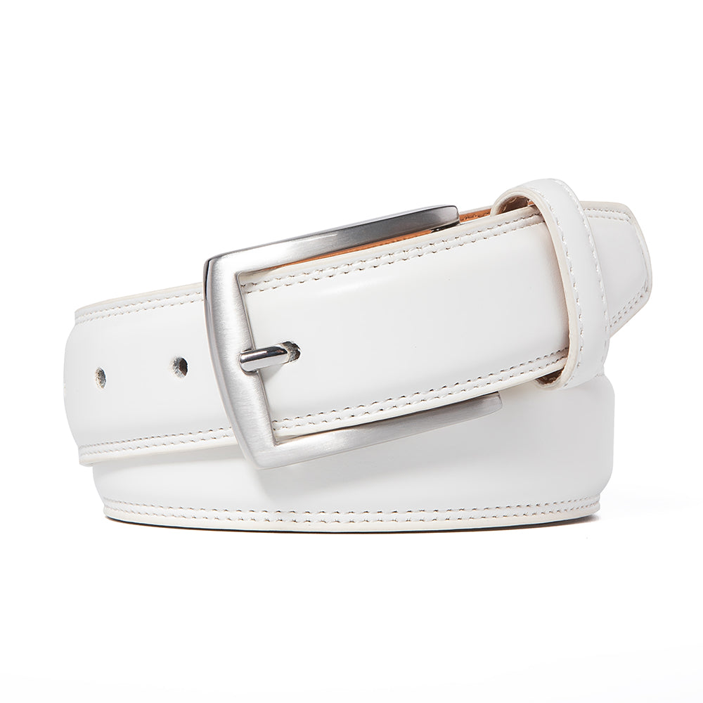Premium Leather Belt - White