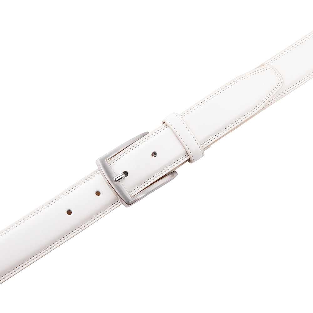 Premium Leather Belt - White