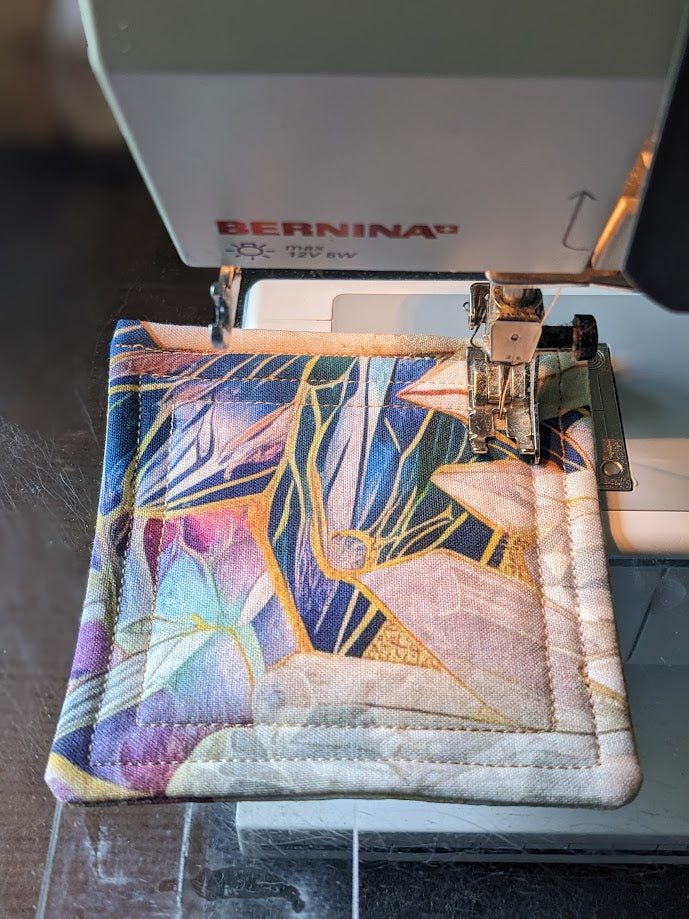 Rainbow Crystals Quilted Coasters
