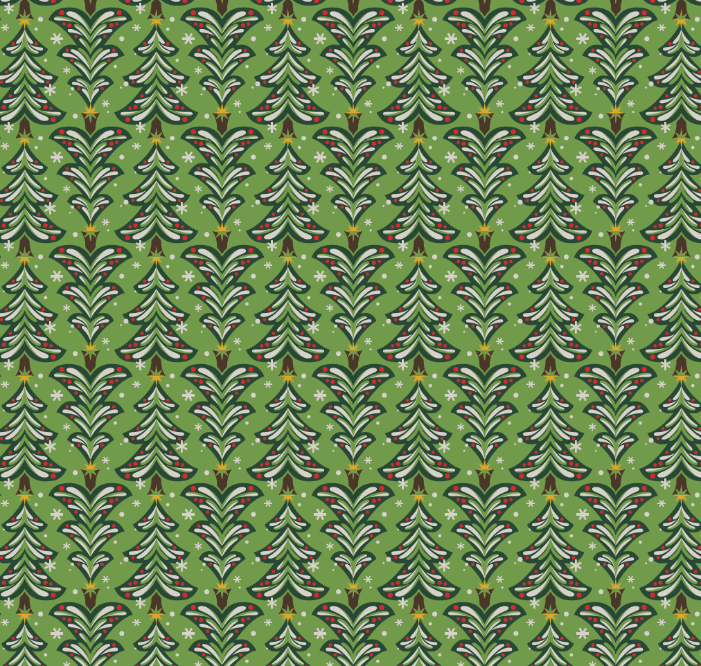 Set of 3 (S, L, XL) Reusable Cloth Furoshiki Gift Wrap | Christmas Trees & White by Shiki Wrap