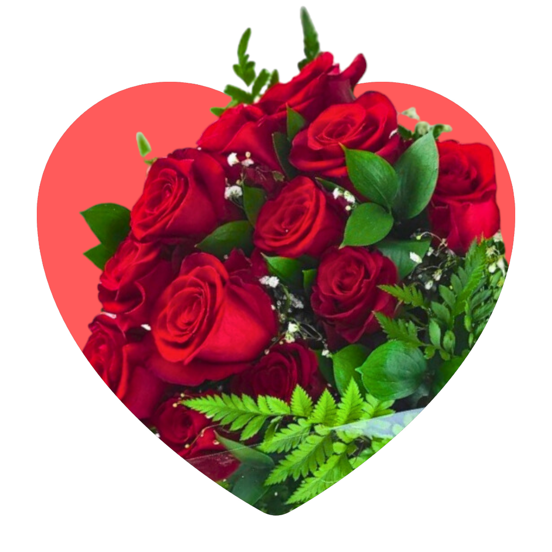Valentine's Dozen Wrapped Red Roses