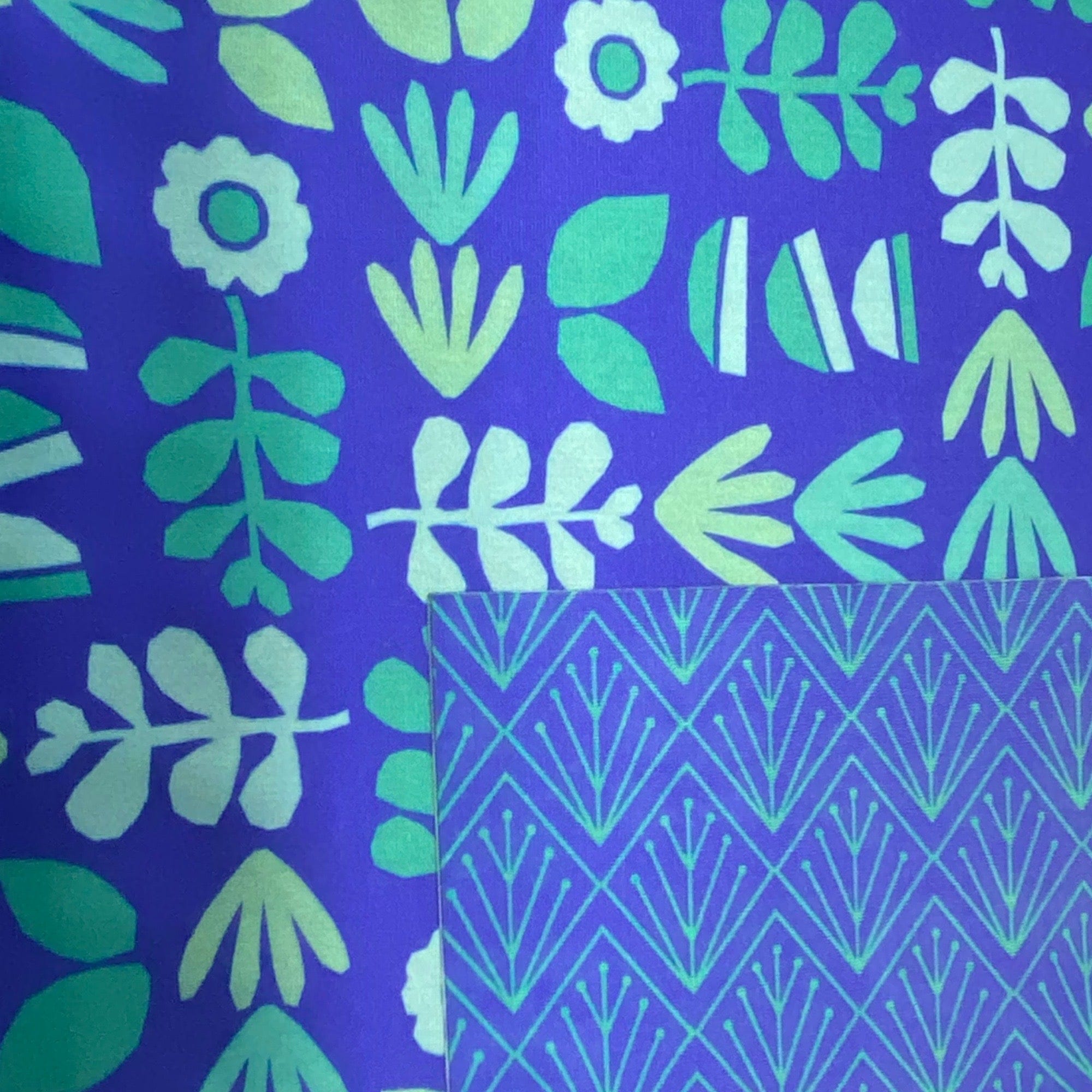 Large Reusable Cloth Furoshiki Gift Wrap | Blue Botanical by Shiki Wrap