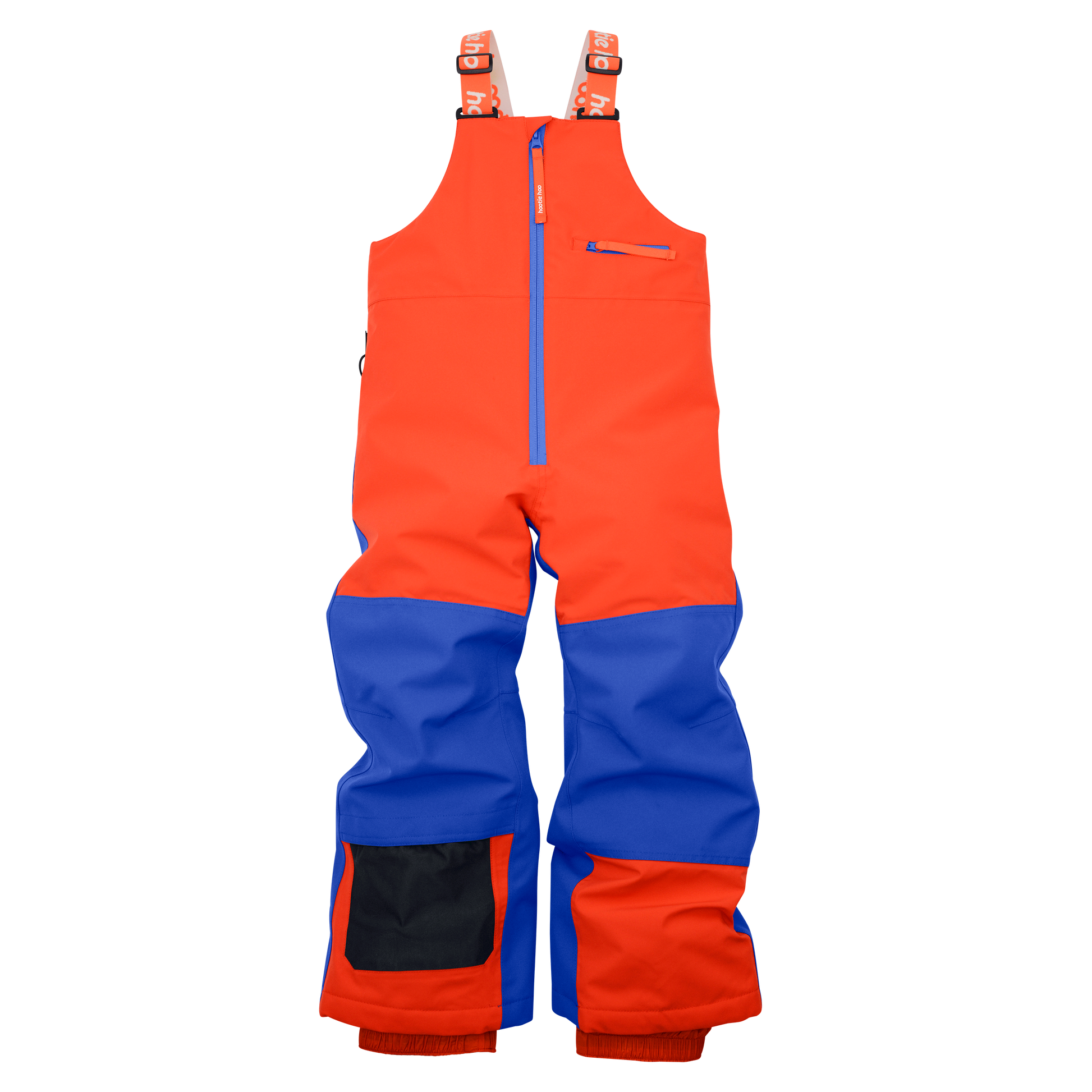 Kids Pinnakle Insulated Bib Snow Pants - Flame/Vivid Blue by Hootie Hoo