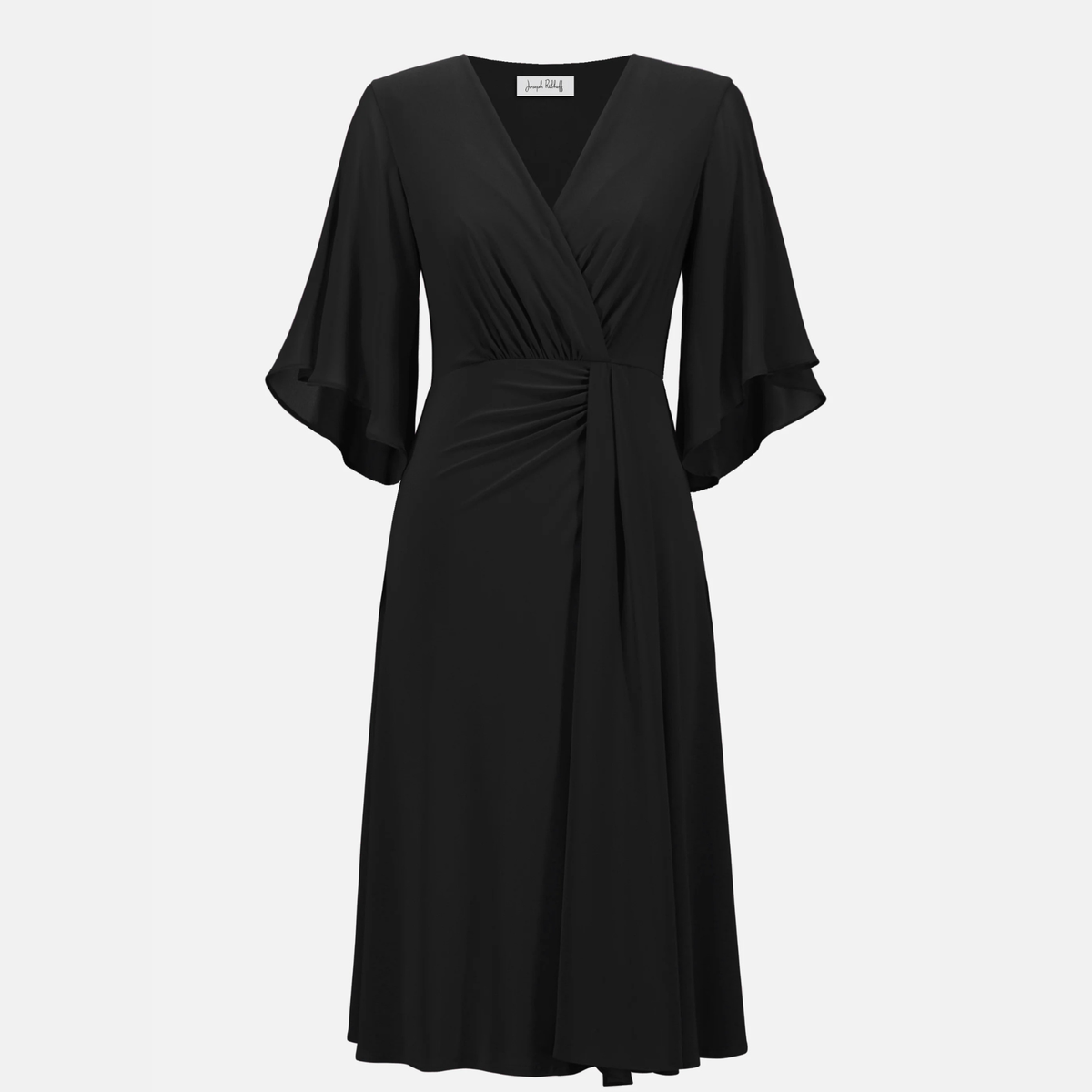 Joseph Ribkoff Silky Knit Fit and Flare Dress With Chiffon Draped Sash