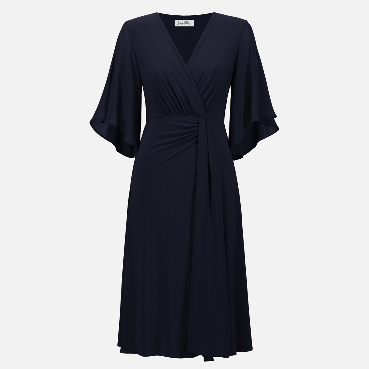 Joseph Ribkoff Silky Knit Fit and Flare Dress With Chiffon Draped Sash