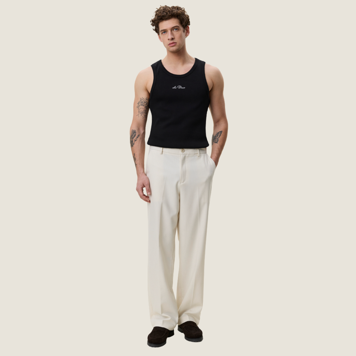 Les Deux Brushed Twill Tailored Pants