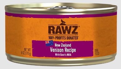 Rawz 94% Venison with Goat's Milk Pâté Dog Can 6oz.