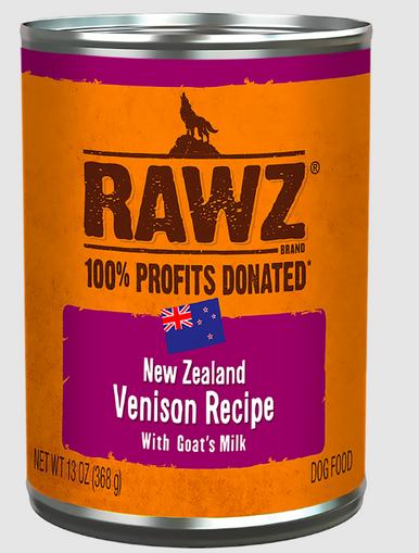 Rawz 94% Venison with Goat's Milk Pâté Dog Can 13oz.