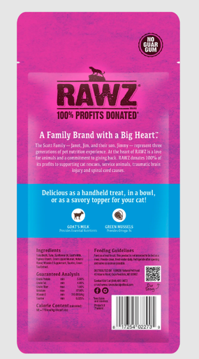 Rawz Lickable Cat Treat Tuna, Goat's Milk, Green Mussels .4oz 4pk
