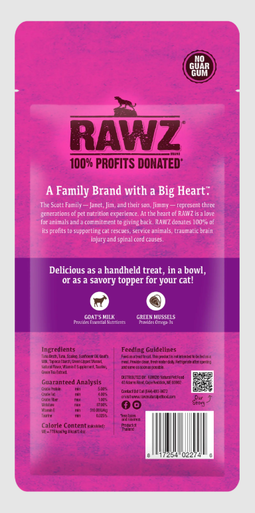 Rawz Lickable Cat Treat Tuna & Scallop, Goat's Milk, Green Mussels .4oz 4pk