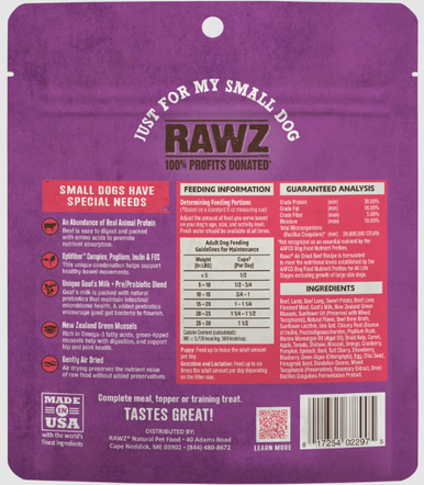 Rawz  Air Dried "Just for My Small Dog" Beef Recipe 2.5oz