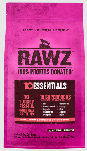 RAWZ 10 Essentials Turkey, Salmon & Dehydrated Whitefish Cat 1.75 lb.