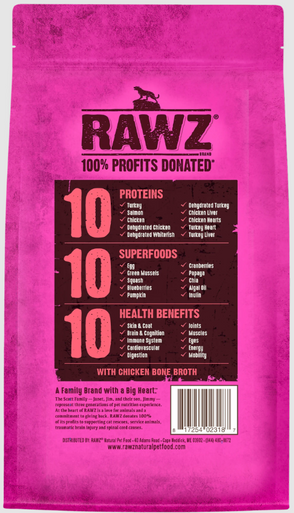 RAWZ 10 Essentials Turkey, Salmon & Dehydrated Whitefish Cat 1.75 lb.