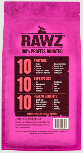 RAWZ 10 Essentials Turkey, Salmon & Dehydrated Whitefish Cat 3.5 lb.