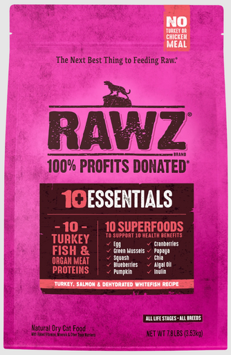 RAWZ 10 Essentials Turkey, Salmon & Dehydrated Whitefish Cat 7.8 lb.