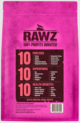 RAWZ 10 Essentials Turkey, Salmon & Dehydrated Whitefish Cat 7.8 lb.