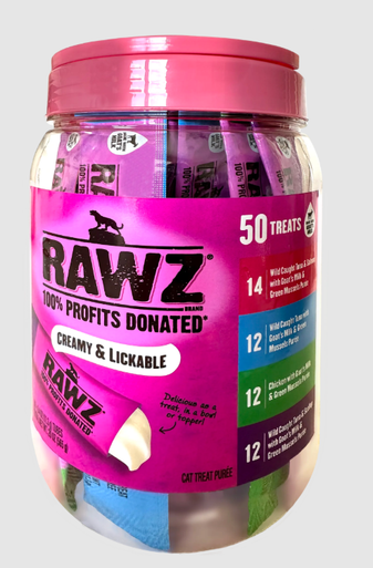 RAWZ Lickable Cat Treat Assortment 50pk .4oz Tubes