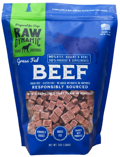 Raw Dynamic Frozen Dog Food Beef 3lb