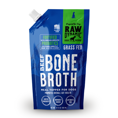 Raw Dynamic Frozen Bone Broth for Dogs Beef 12oz