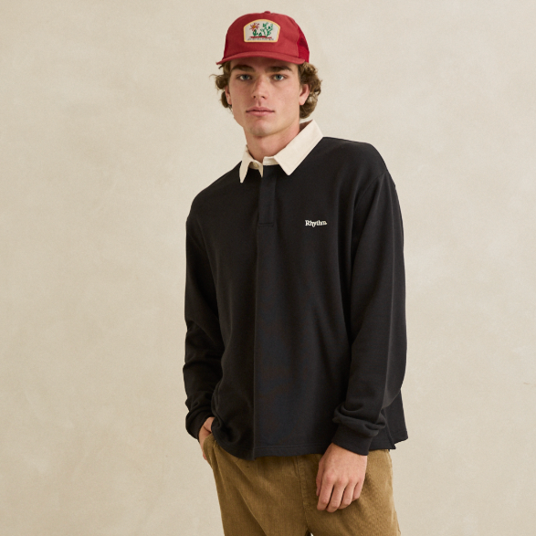 Rhythm Koa Vintage Long Sleeve Rugby Polo
