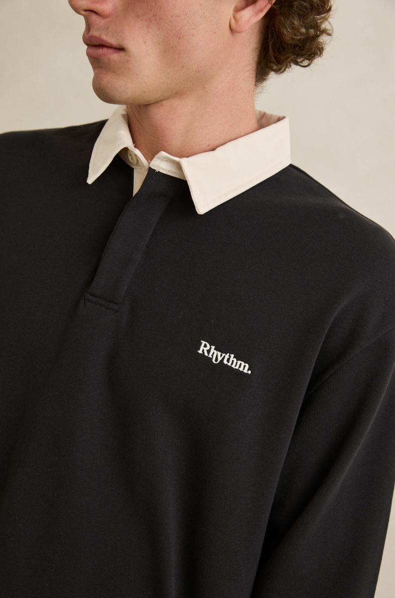 Rhythm Koa Vintage Long Sleeve Rugby Polo