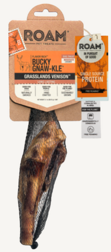 Roam Pet Treats Bucky Venison Gnawkle