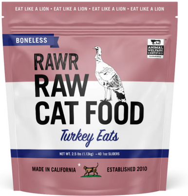 Rawr Frozen Cat Food Boneless Turkey Eats 2.5lb