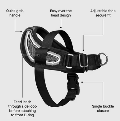 Canada Pooch Re-Direct Harness Extra  Extra Large Black/ Grey