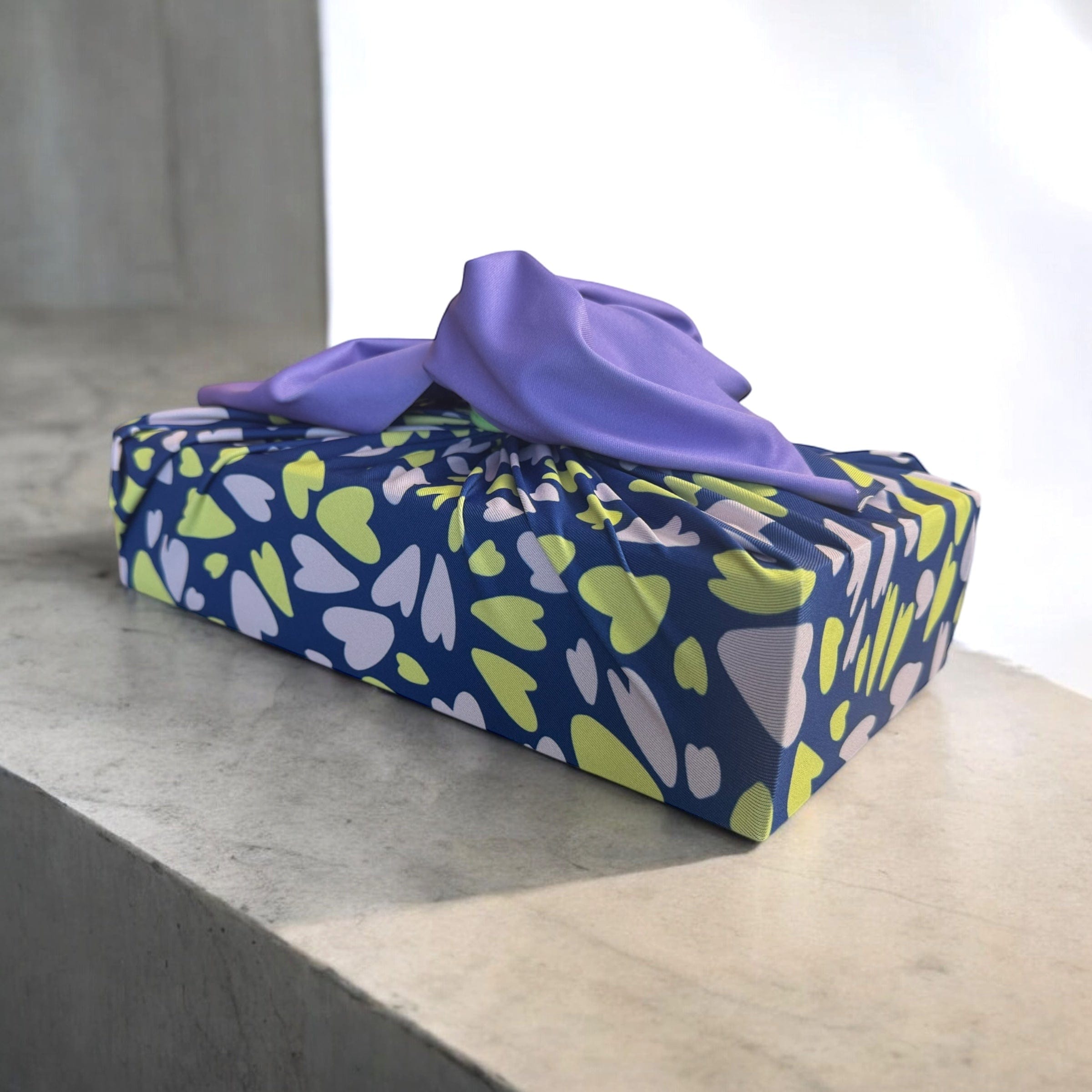 Large Reusable Cloth Furoshiki Gift Wrap | Bright Hearts by Shiki Wrap