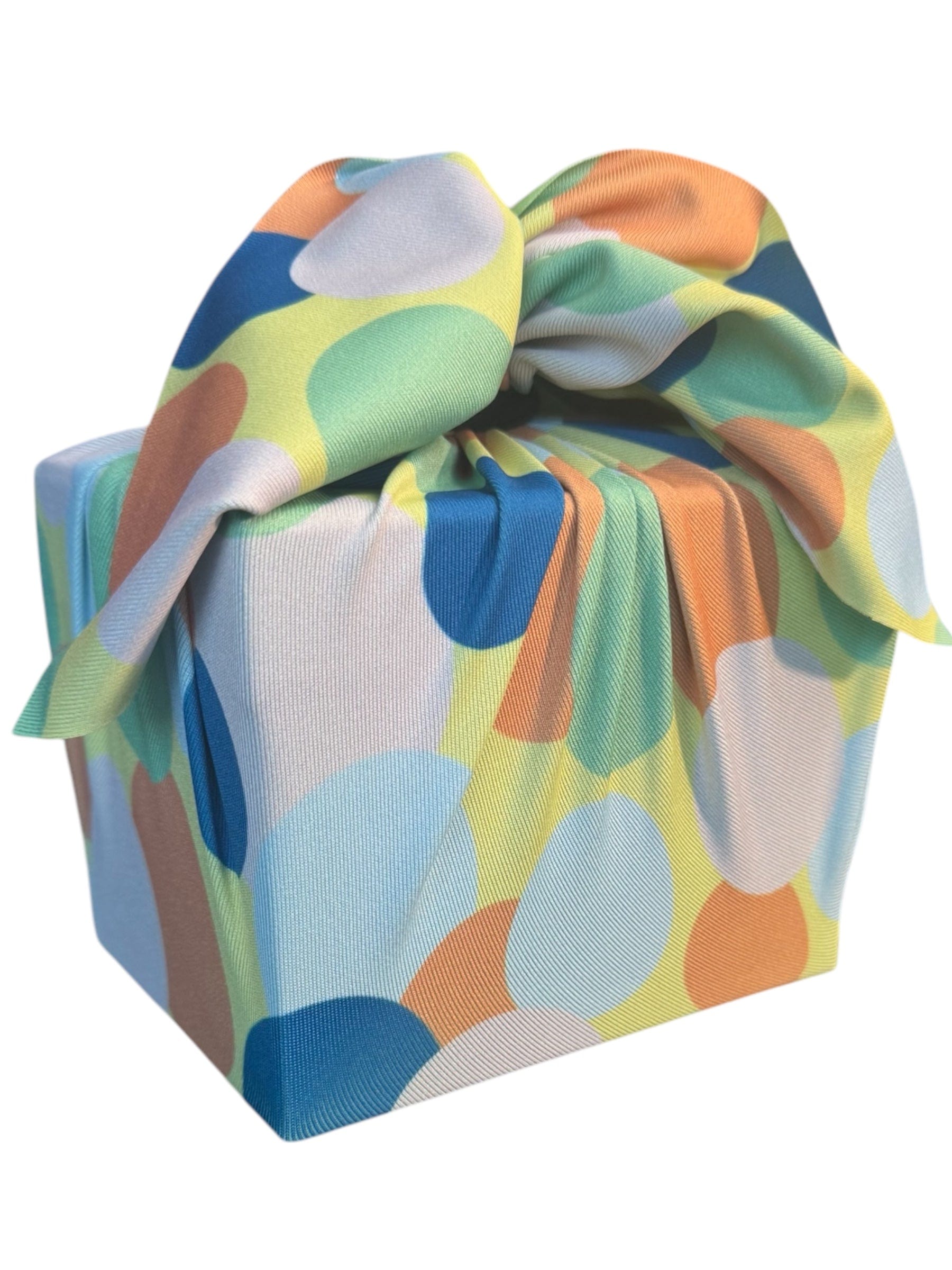 Set of 3 (S, L, XL) Reusable Cloth Furoshiki Gift Wrap | Polka Dot & Deep Blue by Shiki Wrap