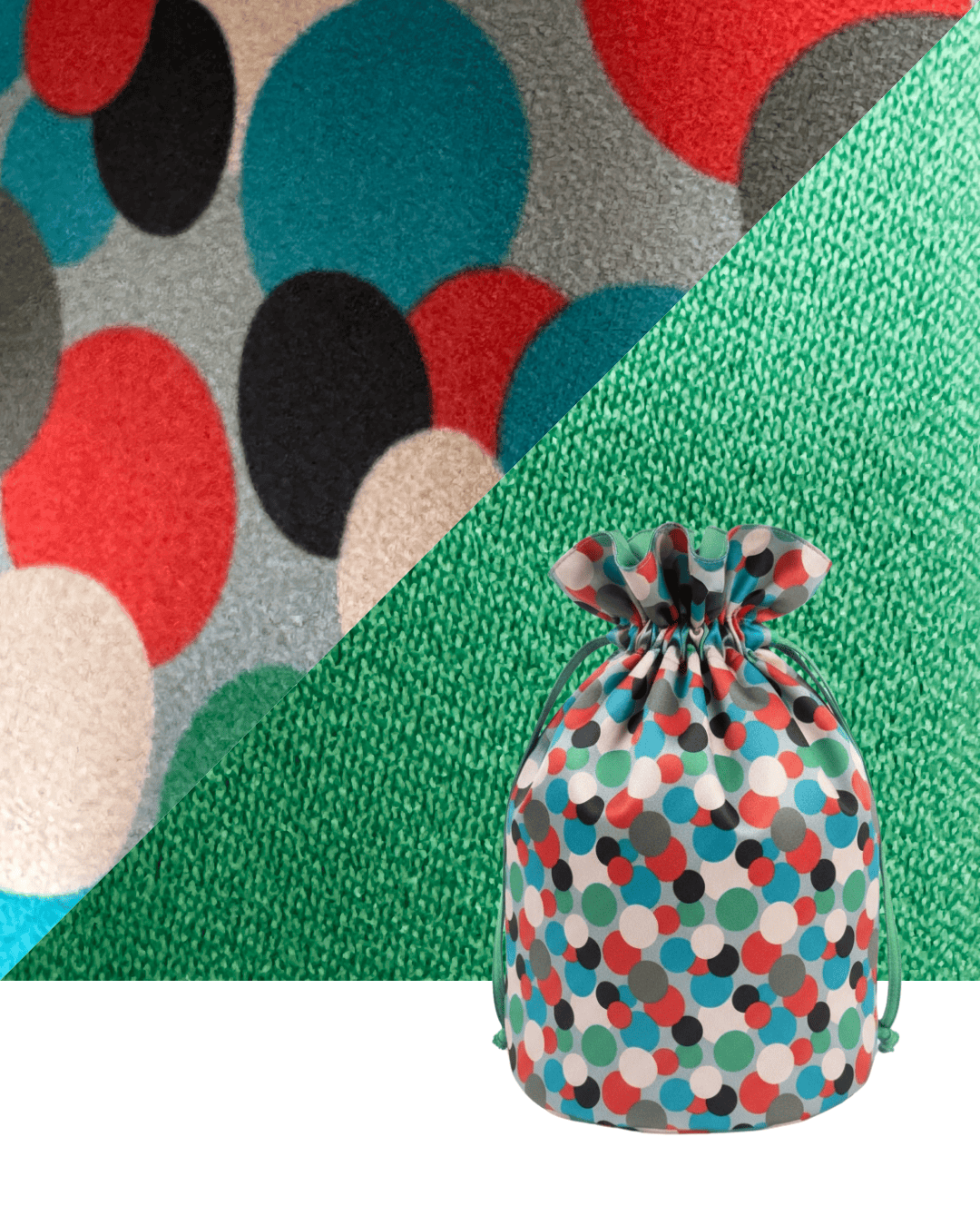Medium Reversible Reusable Fabric Gift Bag | Polka Dots