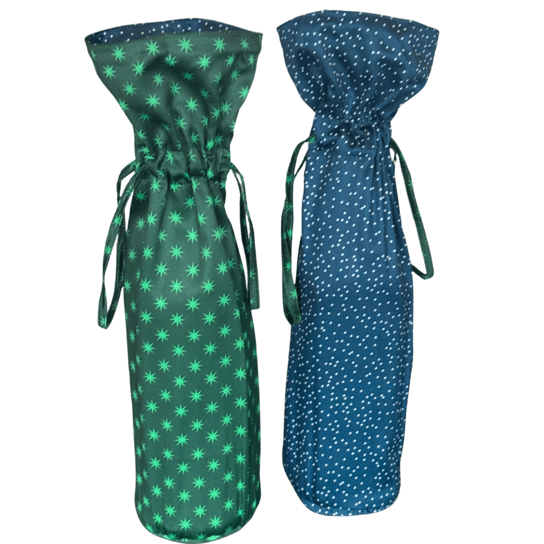 Large Reusable Fabric Wine Gift Bag | Snow & Stars