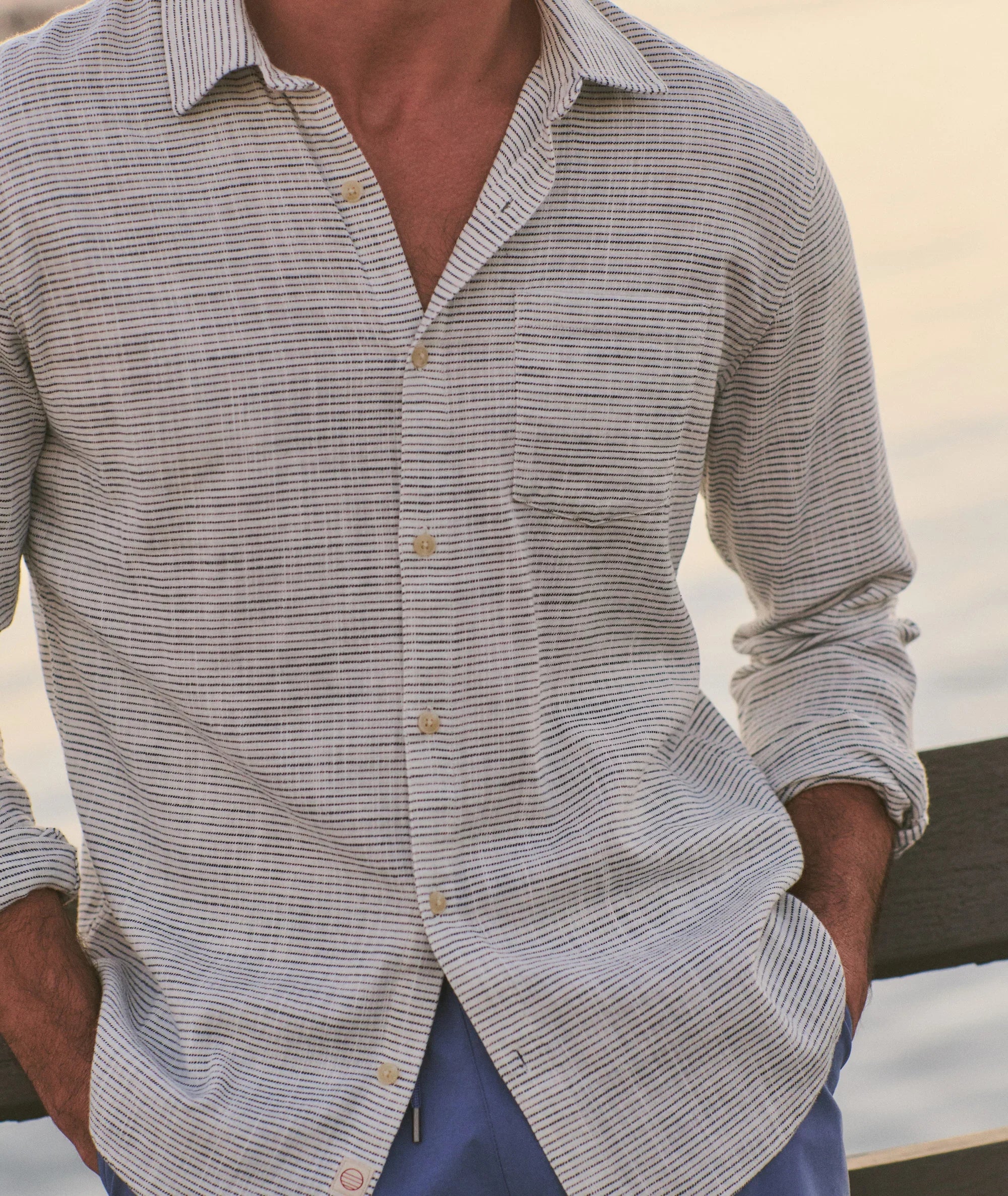 Marine Layer Classic Stretch Selvage Long Sleeve Shirt