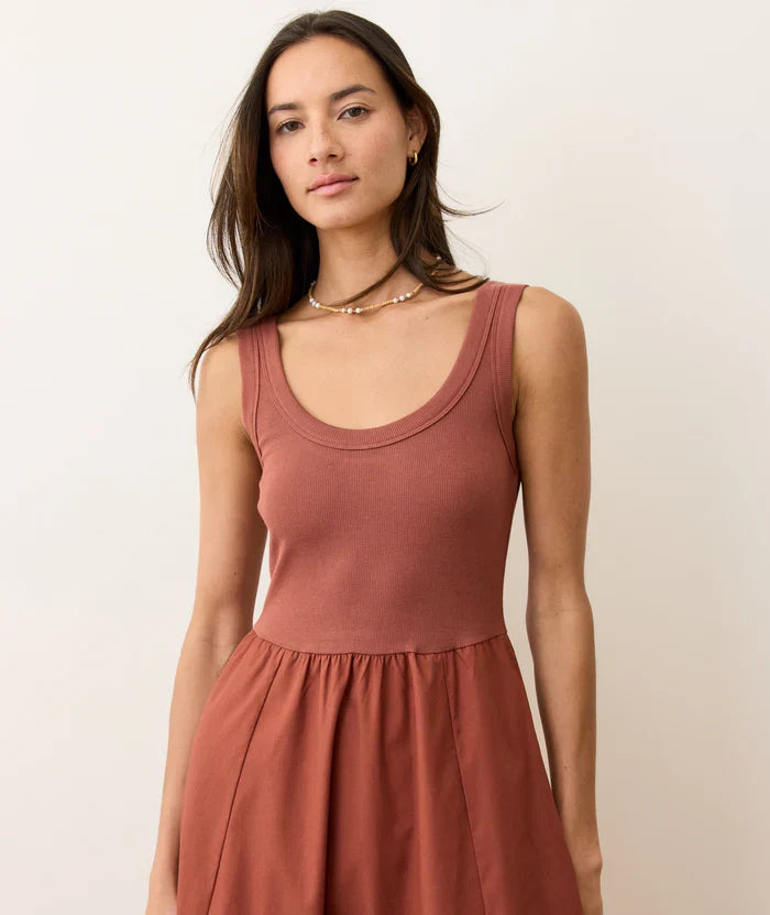 Marine Layer Lexi Rib Poplin Midi Dress by Harbour Thread