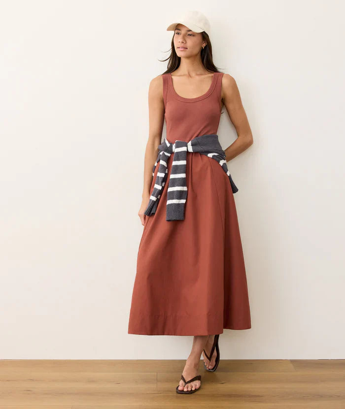 Marine Layer Lexi Rib Poplin Midi Dress by Harbour Thread