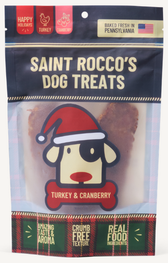 Saint Rocco’s Dog Treats Turkey & Canberry 8oz