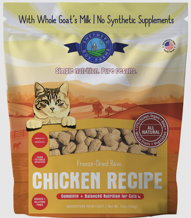 Shepherd Boy Farm Freeze-Dried Cat Recipe Chicken 12oz