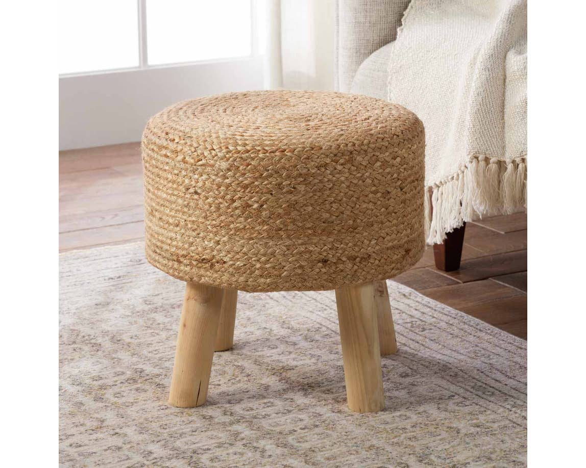 Saba Stool Natural Pouf by Homeportonline