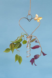 Heart Hanging Glass Tube Vase