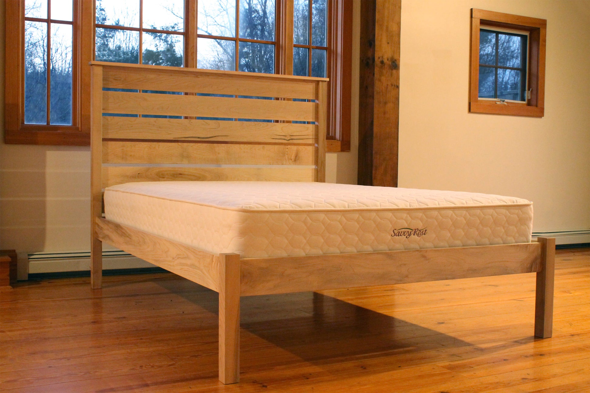 Esmont natural platform bed in linseed