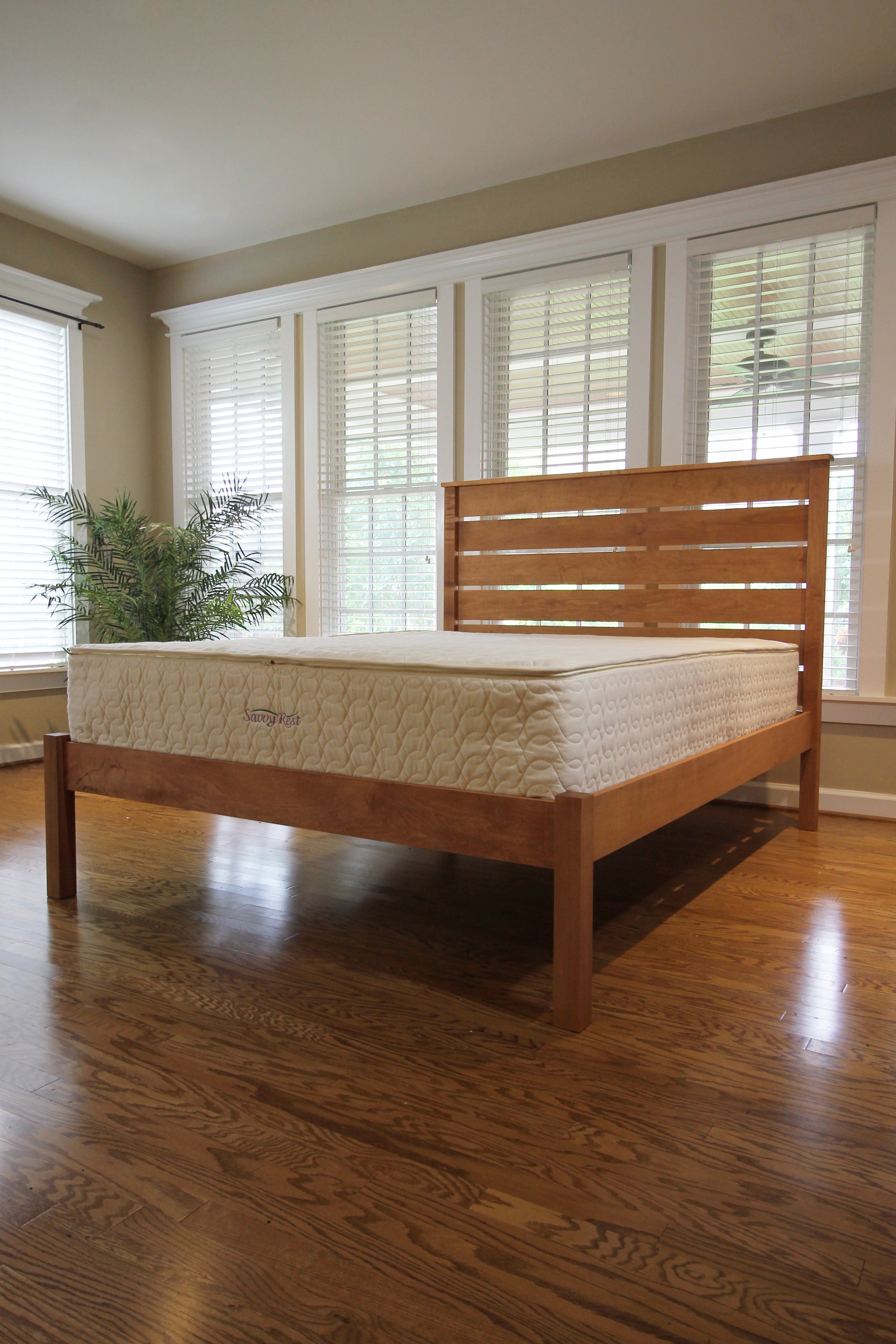 Savvy Rest Zenspring Mattress on wooden frame