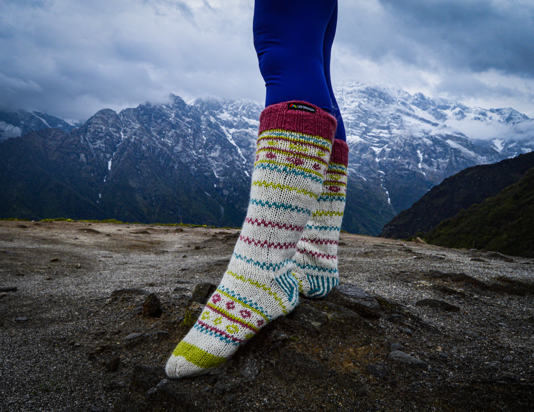 Sherpa Socks | brown/white by US Sherpa