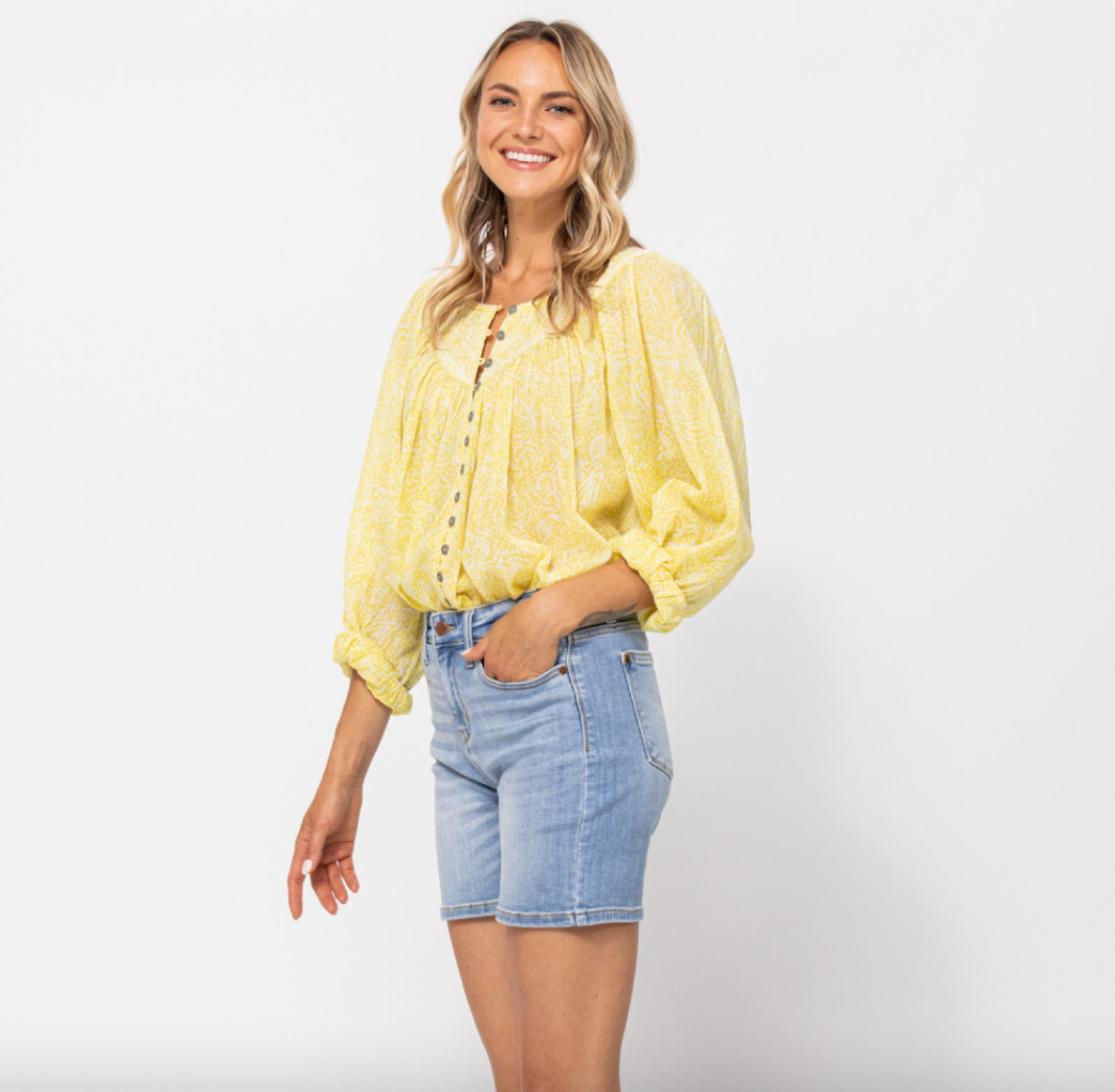 Light Wash Non-Distressed Denim Short by SidePony Boutique