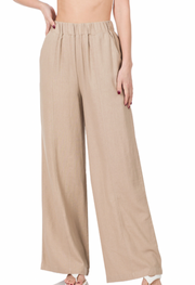 Linen Baggy Pants - Ash Mocha by SidePony Boutique