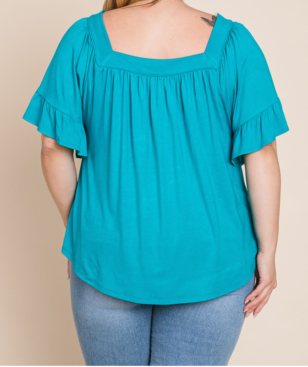 Jade Ruffle Sleeve Jersey Top by SidePony Boutique