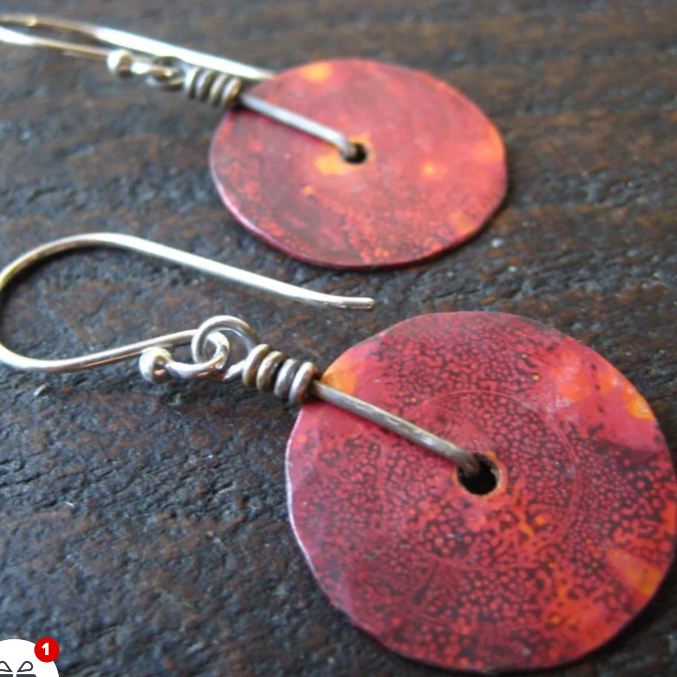 Copper Disc Earrings by jenkahnjewelry