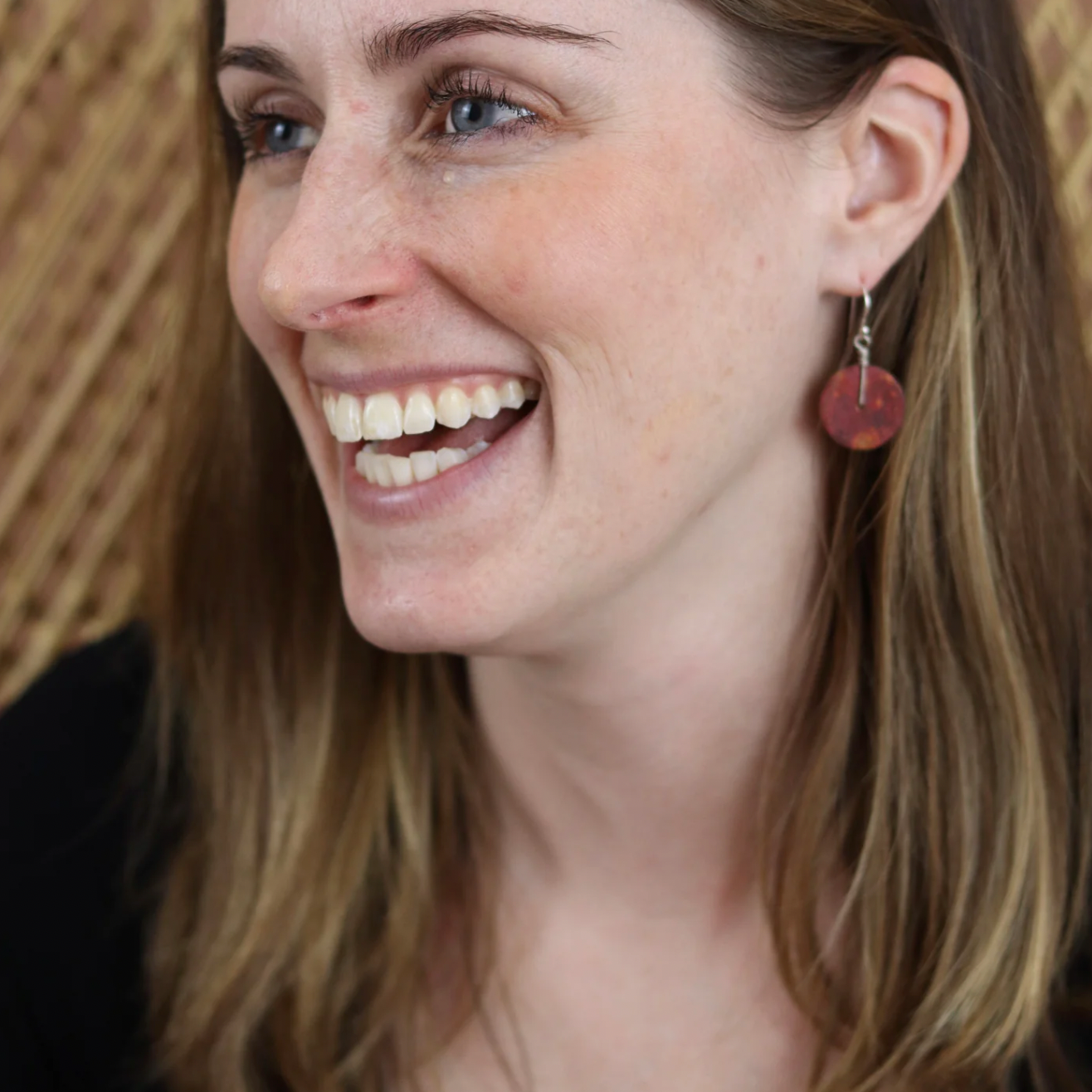 Copper Disc Earrings by jenkahnjewelry