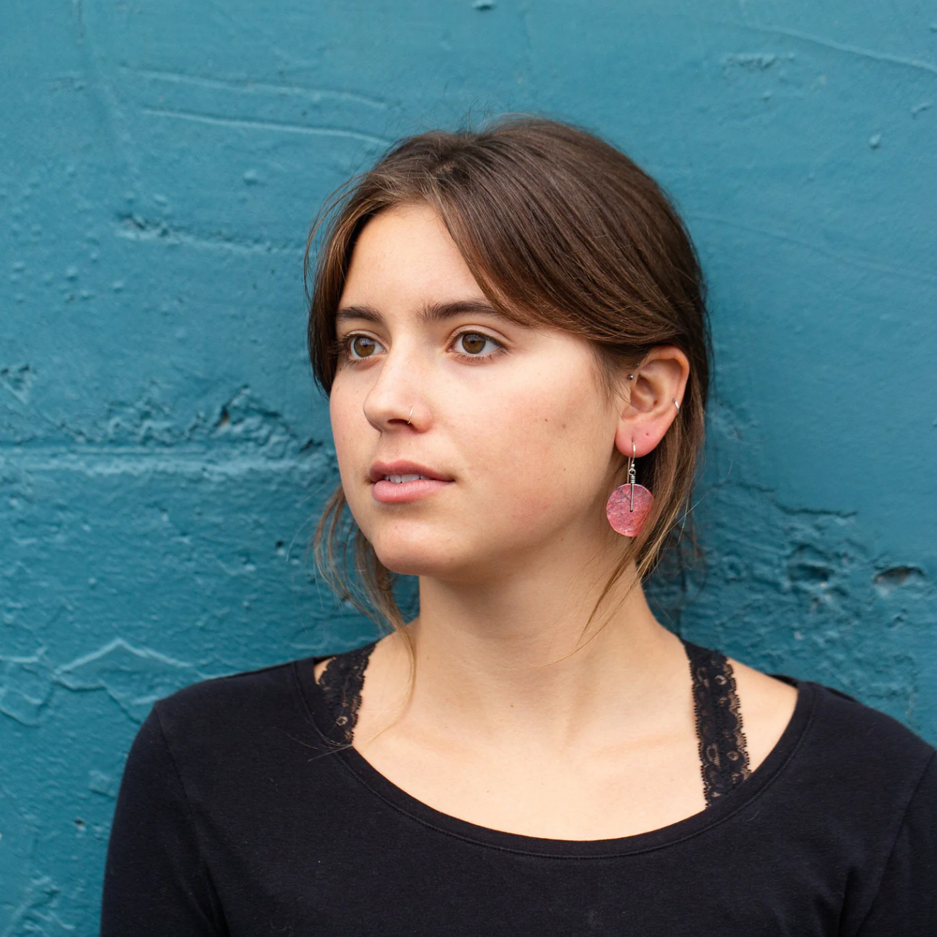 Copper Disc Earrings by jenkahnjewelry