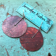 Copper Disc Earrings by jenkahnjewelry